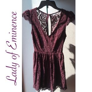 BEAUTIFUL PLUM LACE MINI DRESS